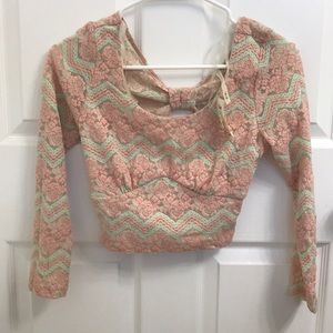 Lace Bow Back Crop Top